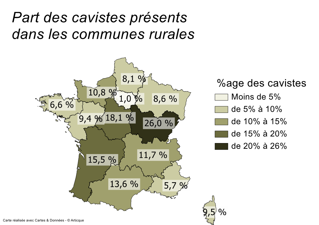 Atlas cavistes ruraux Le poids des cavistes dans les zones rurales