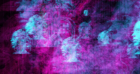 Computer generated image of surreal cyborgs Computer generated image of surreal cyborgs